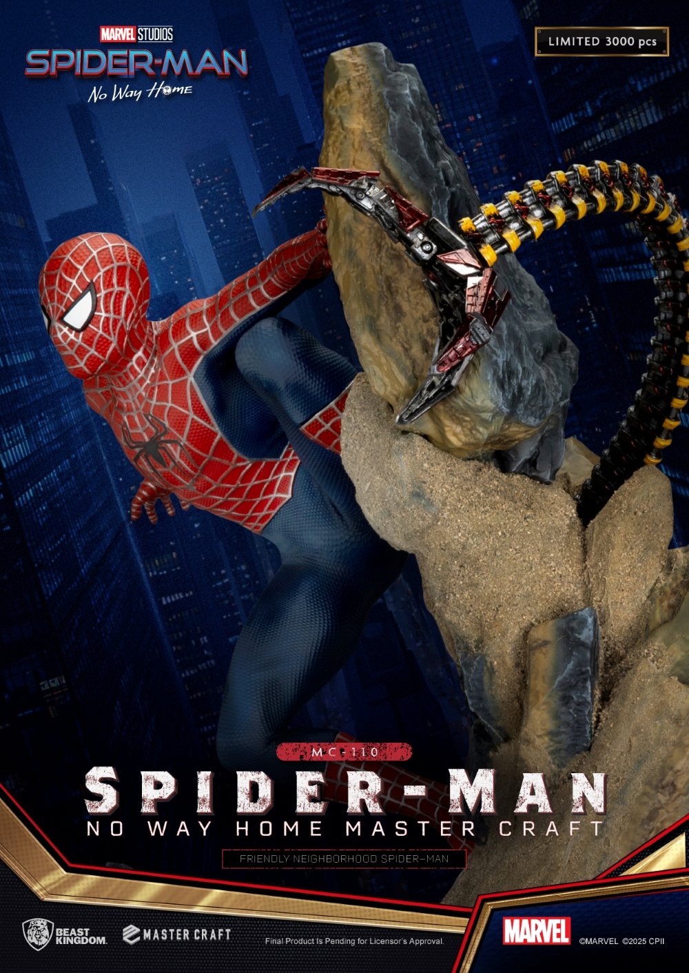 Hoogwaardig Spider-Man standbeeld – gedetailleerd webpatroon, spiercontouren en iconisch borst-embleem