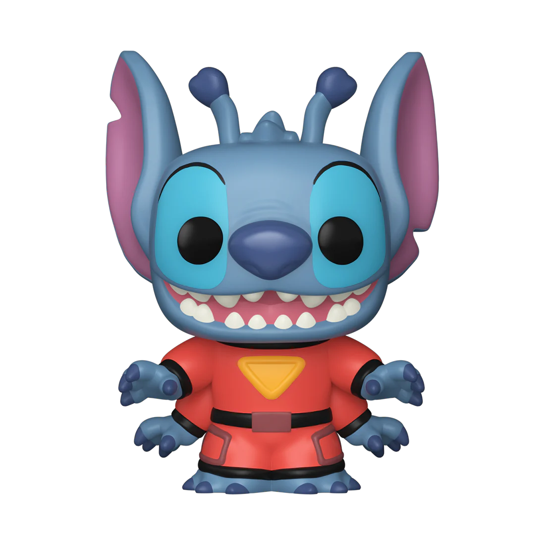 Schattige Bitty POP! Stitch die plaatsneemt in zijn rode Red One-speeder
