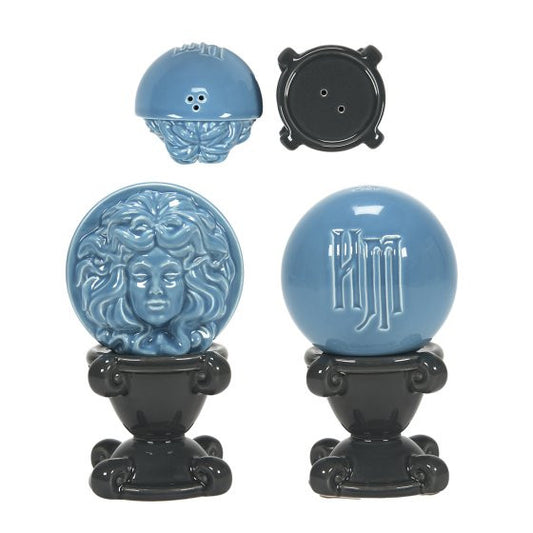 Unieke Haunted Mansion Madame Leota zout- en peperstrooiers, perfect als Halloween-decoratie of sfeervolle tafelaccessoire.