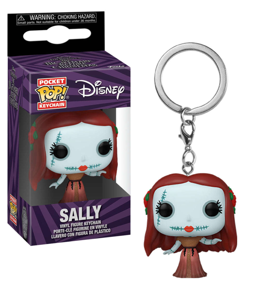Pocket Pop! Sally Sleutelhanger met herkenbare gestikte look en iconische outfit, het perfecte accessoire voor fans van The Nightmare Before Christmas.