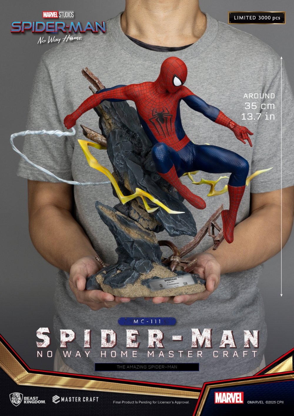 Exclusief Marvel verzamelobject – handgeschilderd standbeeld van The Amazing Spider-Man met certificaat