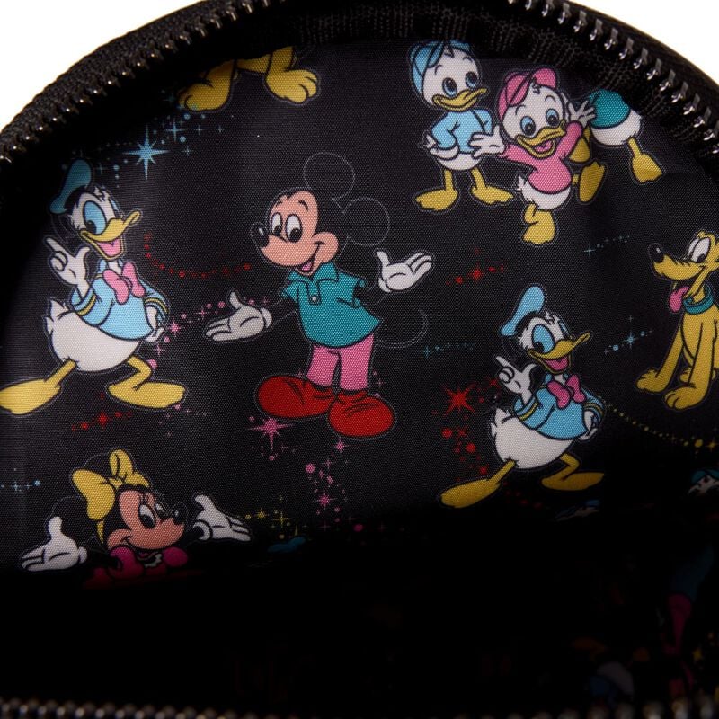 "Elegante Disney tas in zwart corduroy met Mickey Mouse oren en afneembare handschoen-ritssluiting."