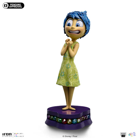 Joy Statue van Iron Studios, geïnspireerd op Pixar’s Inside Out 2, vol optimisme en detail.