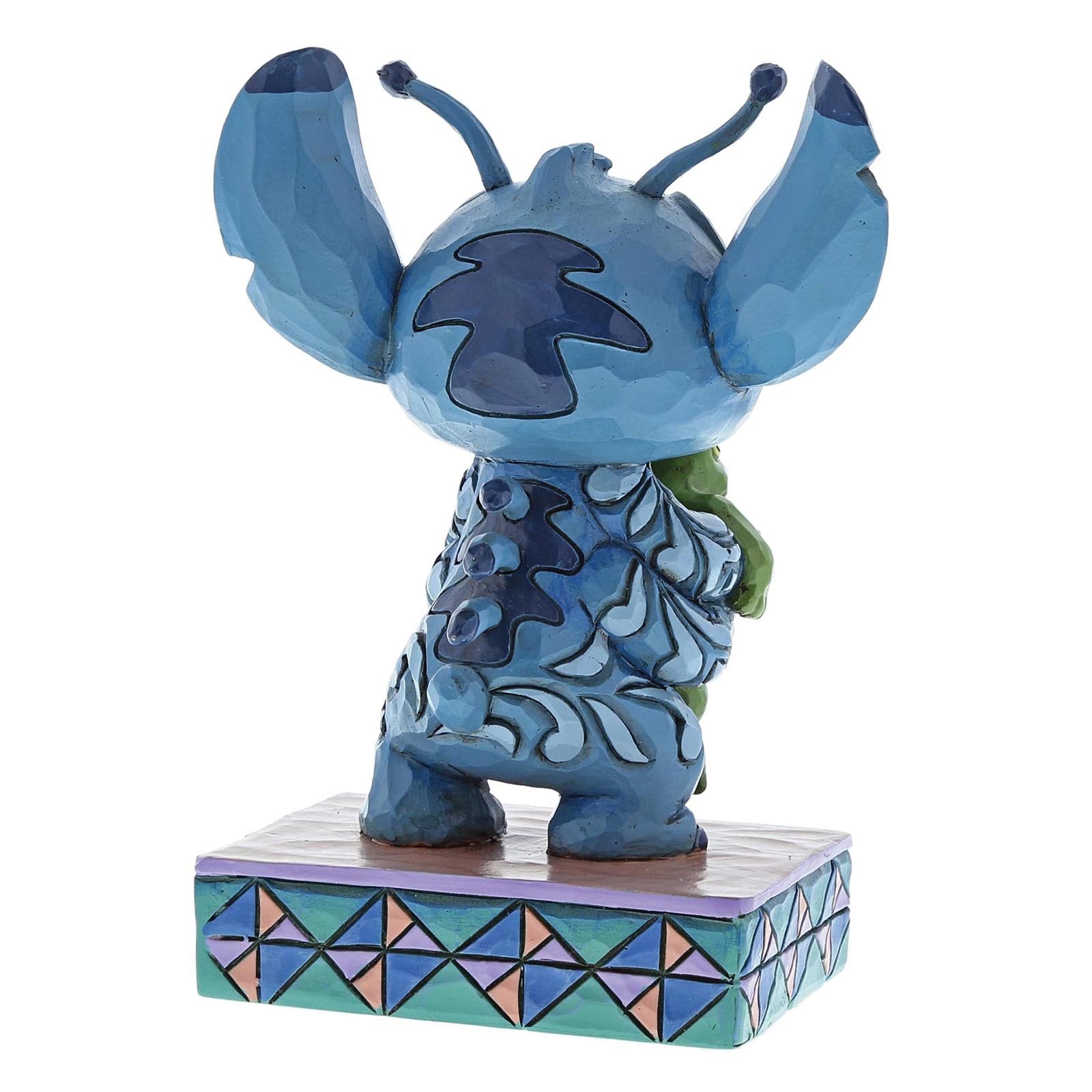 Schattig en kleurrijk Disney-beeldje van Stitch met Kikker in zijn armen, verpakt in geschenkdoos met merkopdruk.