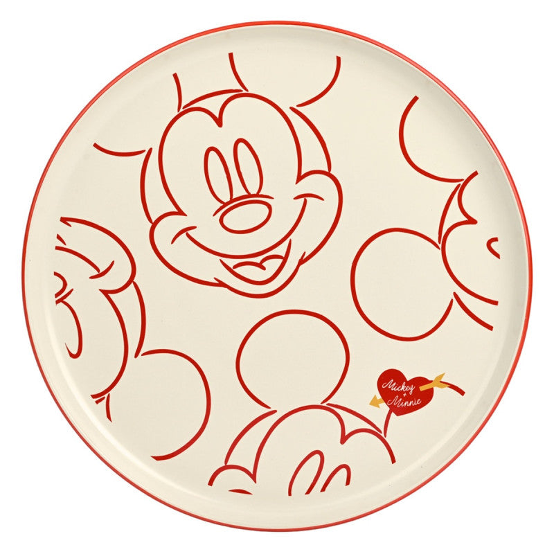 Disney Home Mickey Dinner Plate Valentine met romantische Mickey Mouse-print, duurzaam bord voor dagelijks gebruik of speciale gelegenheden.