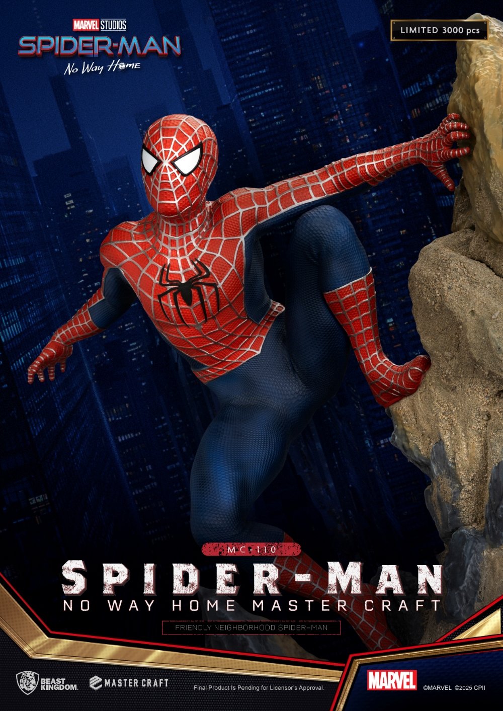 MasterCraft Series Marvel statue – Friendly Neighborhood Spider-Man met thematische No Way Home basis
