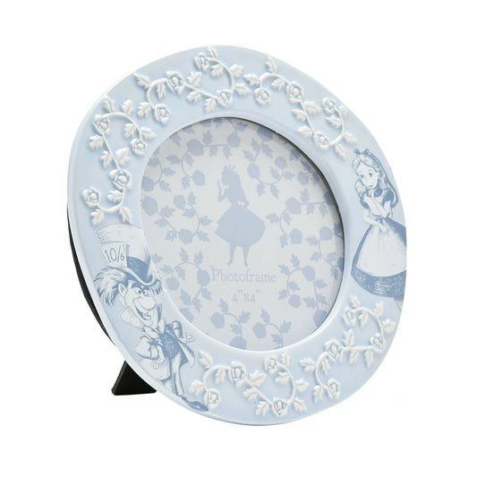"Elegante blauwe fotolijst geïnspireerd op Alice in Wonderland"