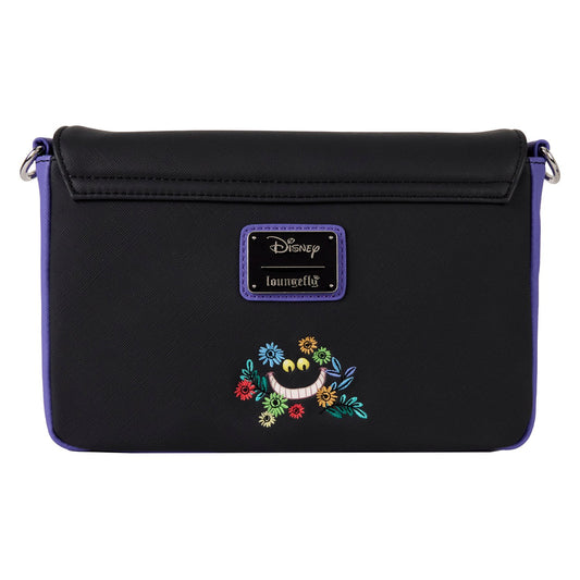 Disney Loungefly crossbody tas met Cheshire Cat design uit Alice in Wonderland. Hoogwaardige materialen, ideaal voor verzamelaars en liefhebbers van Disney.