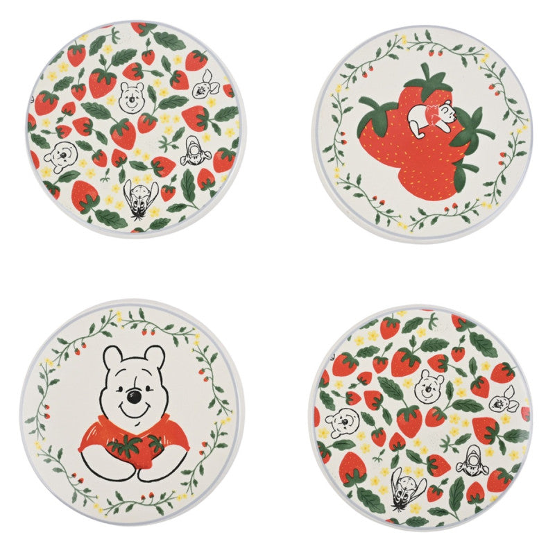 Disney Home Winnie the Pooh onderzetters ‘Spring’ met vrolijk lente-design, decoratieve onderzetters voor koffie- en theemomenten.