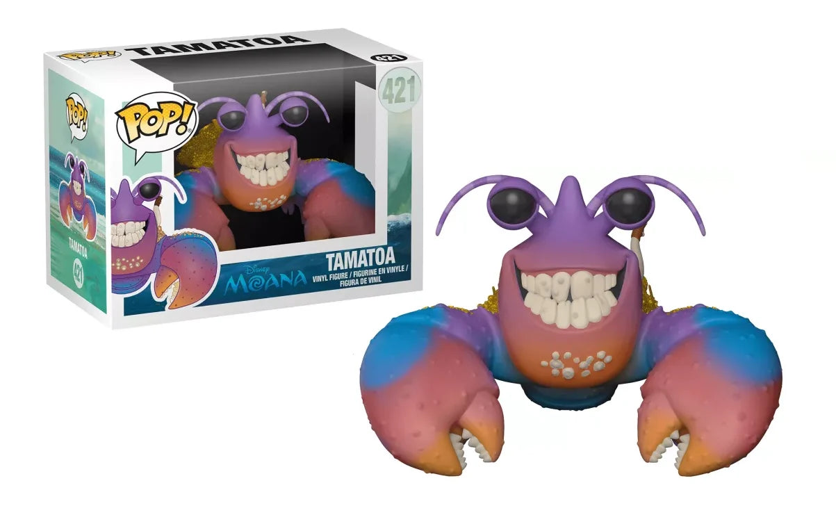 POP Disney N° 421 Tamatoa – Funko vinylfiguur van de glinsterende krab uit Moana, collectible voor Disney-fans, perfect voor bureau, plank of collectie.