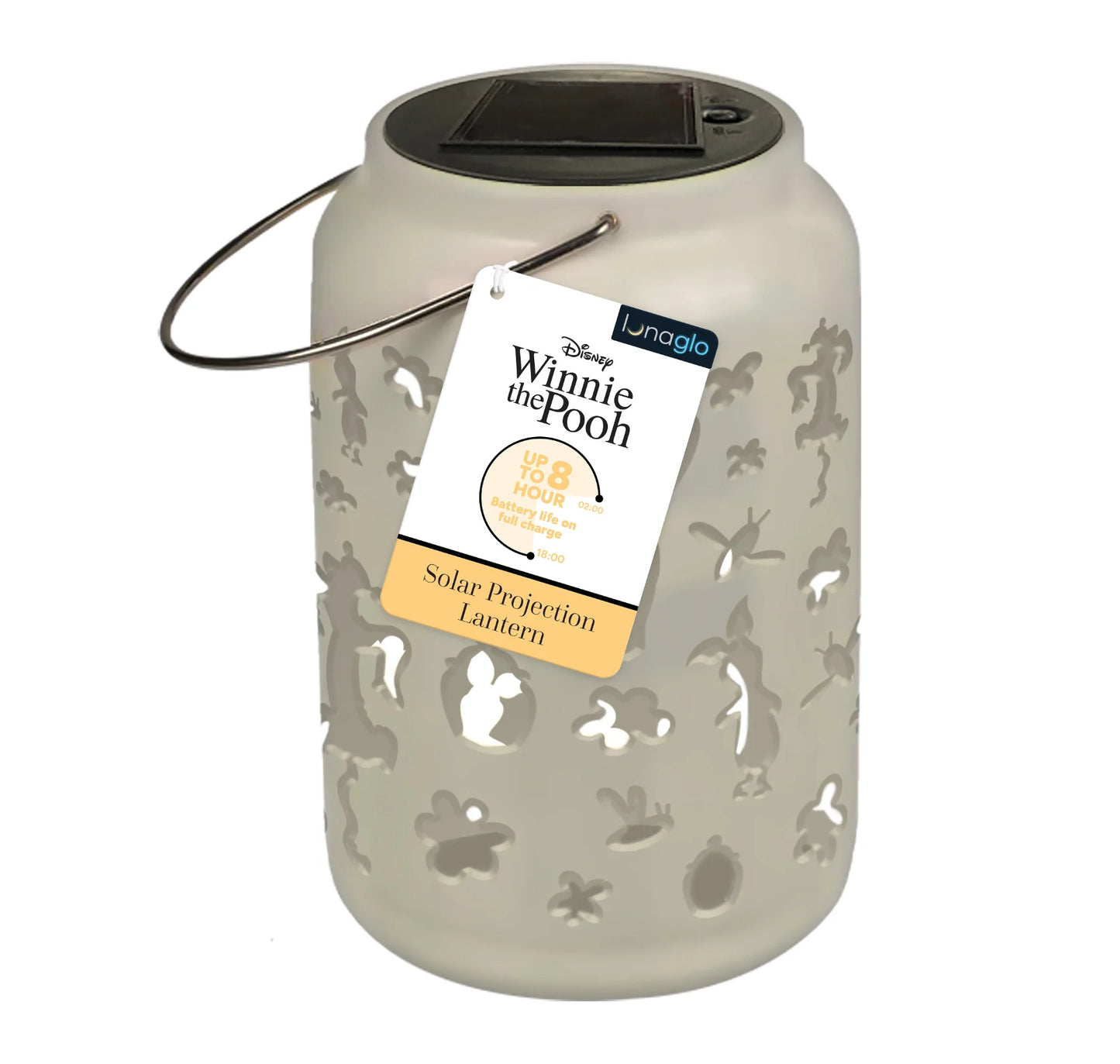 Winnie de Poeh buitenlantaarn op zonne-energie met automatische verlichting, geschikt voor terras en tuin