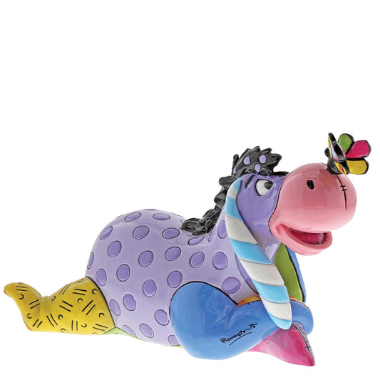 Charmant verzamelobject van Eeyore met vlinder op zijn neus, kleurrijk en uniek dankzij het handwerk, perfect voor volwassenen en Disney-liefhebbers.
