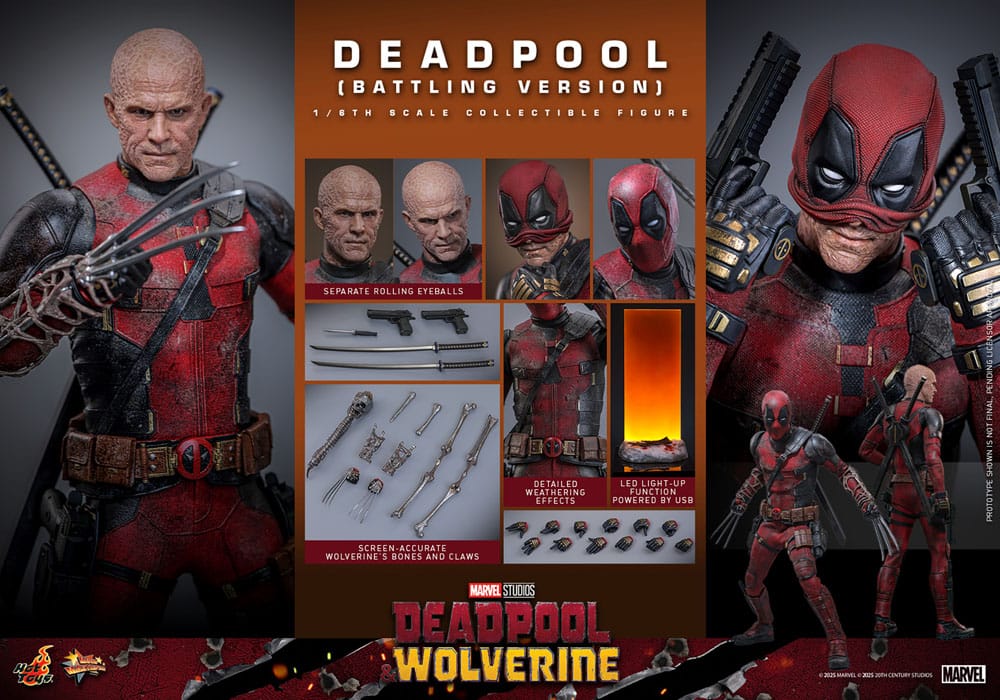 Limited edition Deadpool (Battling Version) verzamelobject met hoge details en filmgetrouwe afwerking.