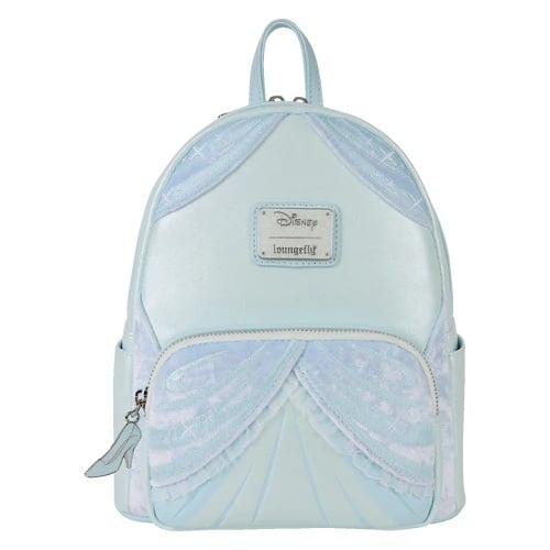 "Loungefly Cinderella mini-rugzak met glanzend imitatieleer, tule schouderbanden en sprookjesachtige details, geïnspireerd op Assepoesters baljurk."