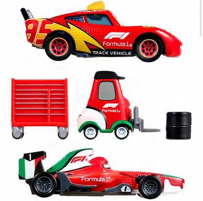 Disney pixar Mattel Cars McQueen Formule 1 Set 3 pack 1:55