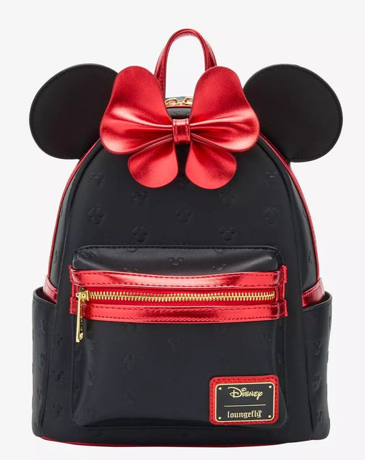 Loungefly Minnie Mouse Metallic Red Bow Exclusive Rugzak