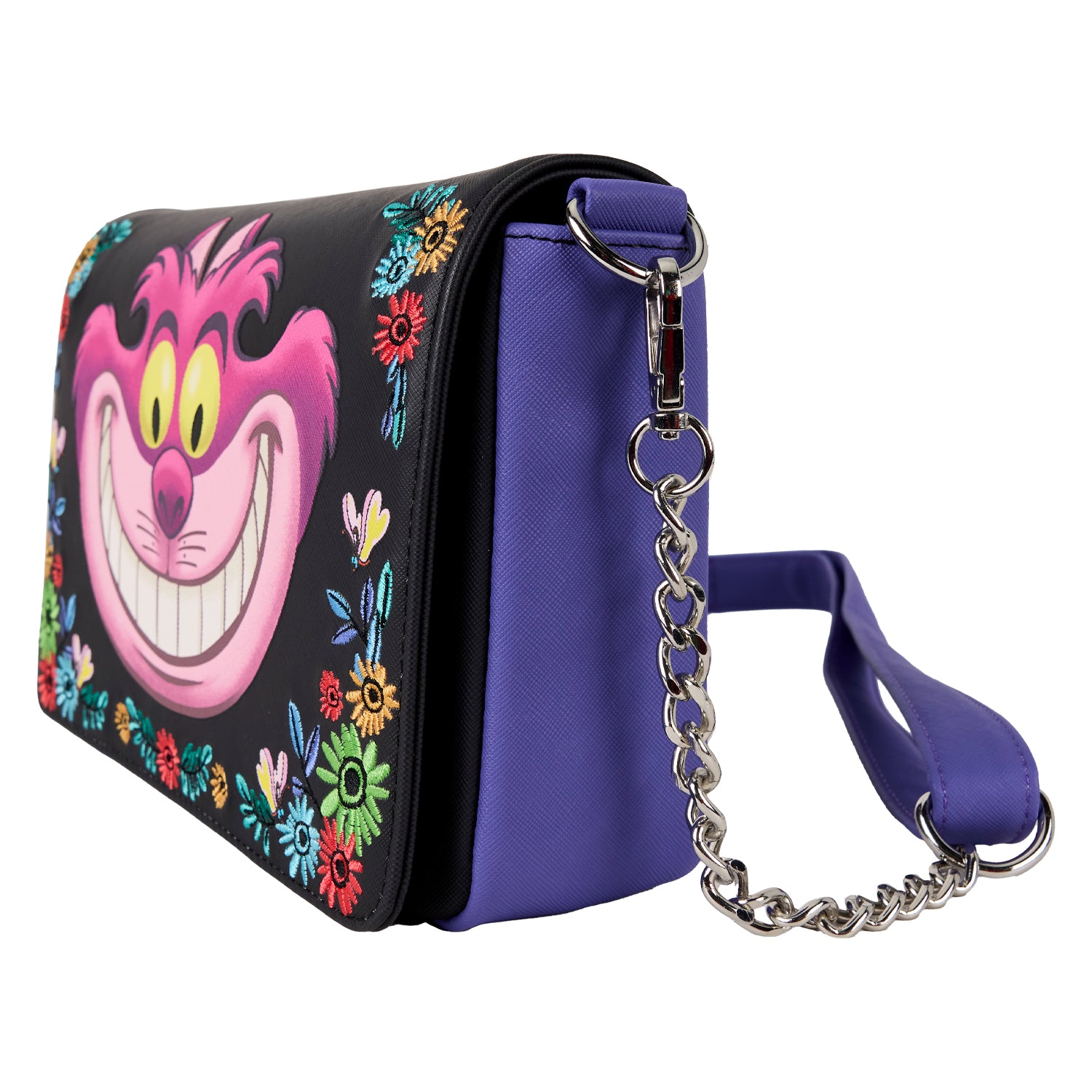 Cheshire Cat crossbody tas van Loungefly, officieel Disney-product. Praktisch, speels en een opvallend fashion-item voor Disney-fans.