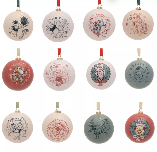 Disney Winnie de Pooh set van 12 Kerstballen