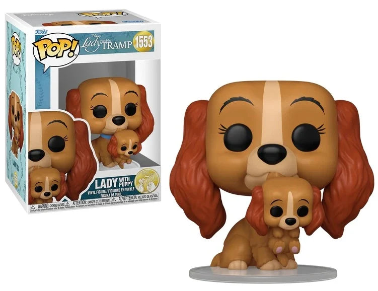 Pop! Lady met Puppy uit Disney’s Lady en de Vagebond, perfect voor jouw Funko-verzameling.