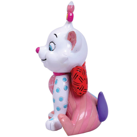 Kleurrijk Marie beeldje door Romero Britto dat Disney’s nieuwsgierige katje uit The Aristocats tot leven brengt in popartstijl.