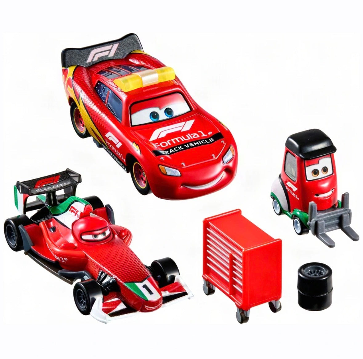 Disney pixar Mattel Cars McQueen Formule 1 Set 3 pack 1:55