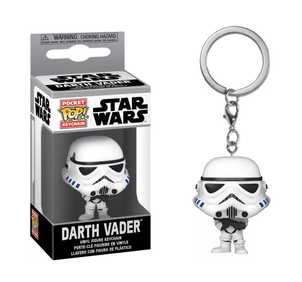 Pocket Pop Star Wars Stormtrooper sleutelhanger Funko keychain met witte armor mini figuur voor tas of sleutels