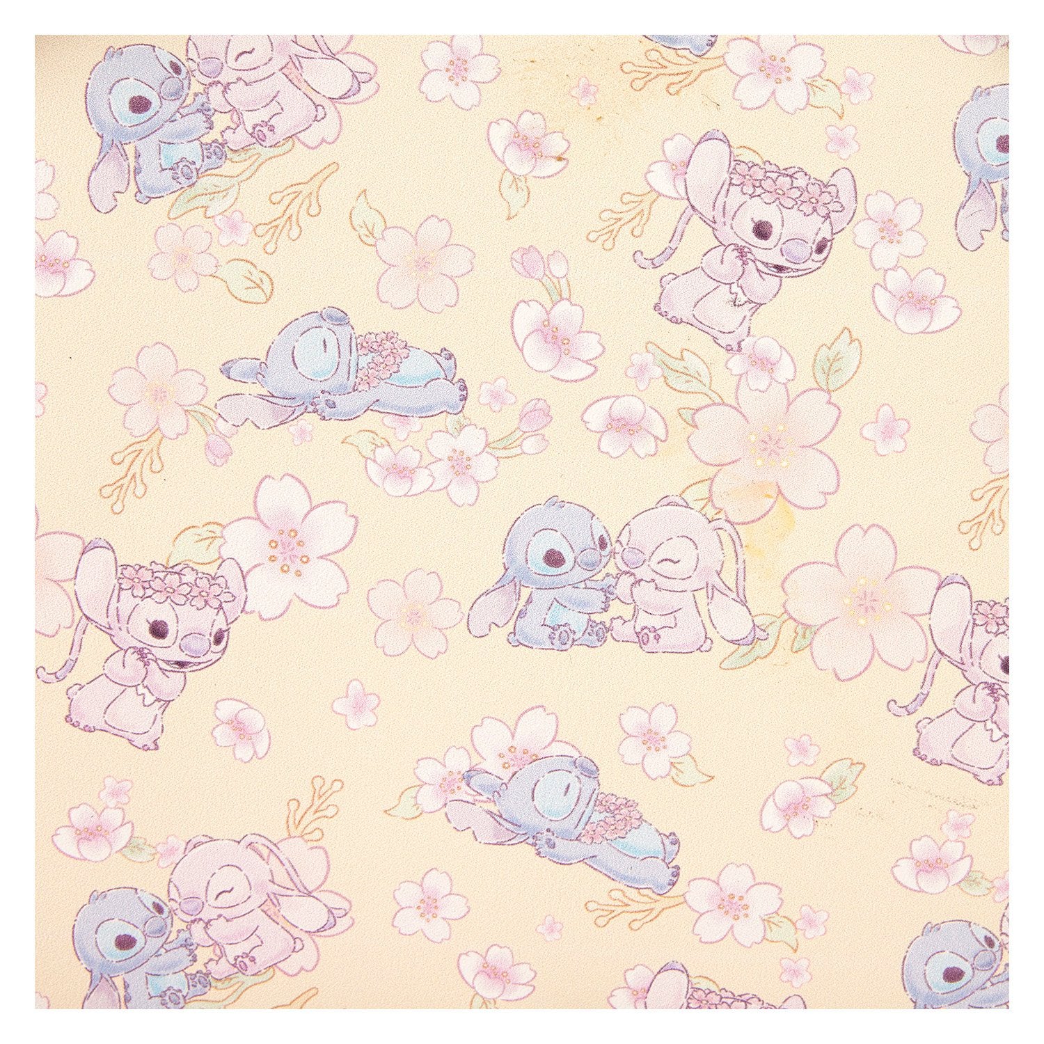 Schattige Stitch tas van Loungefly met zachte kersenbloesemprint en elegante afwerking.