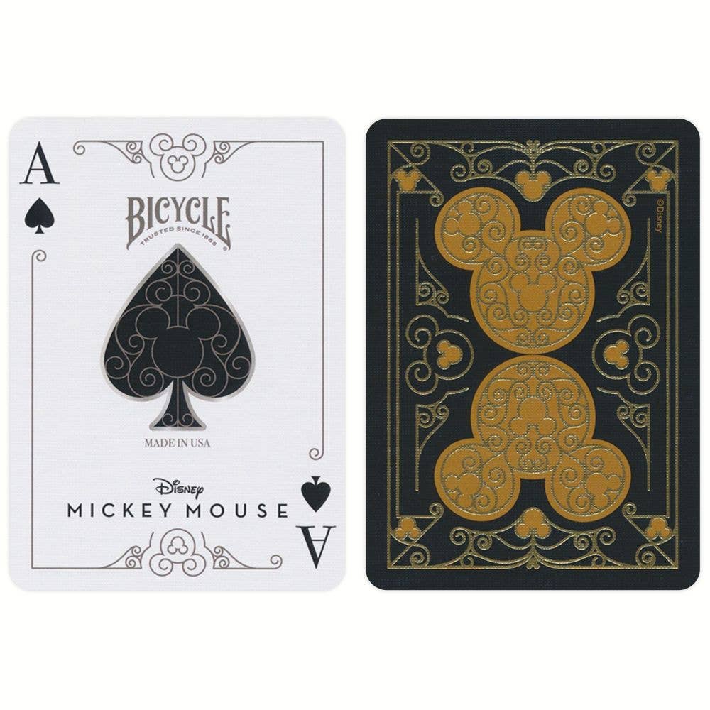 Elegante Mickey Mouse speelkaarten met warme reliëfdruk.