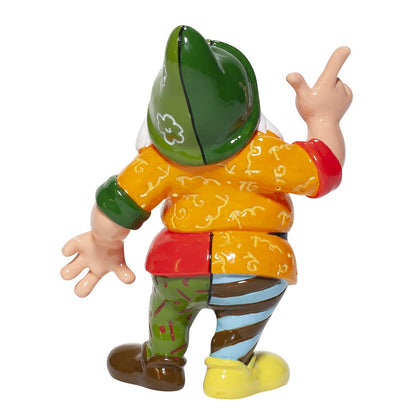 Handgemaakt en handbeschilderd Doc miniatuur van Romero Britto, verpakt in stijlvolle geschenkdoos.