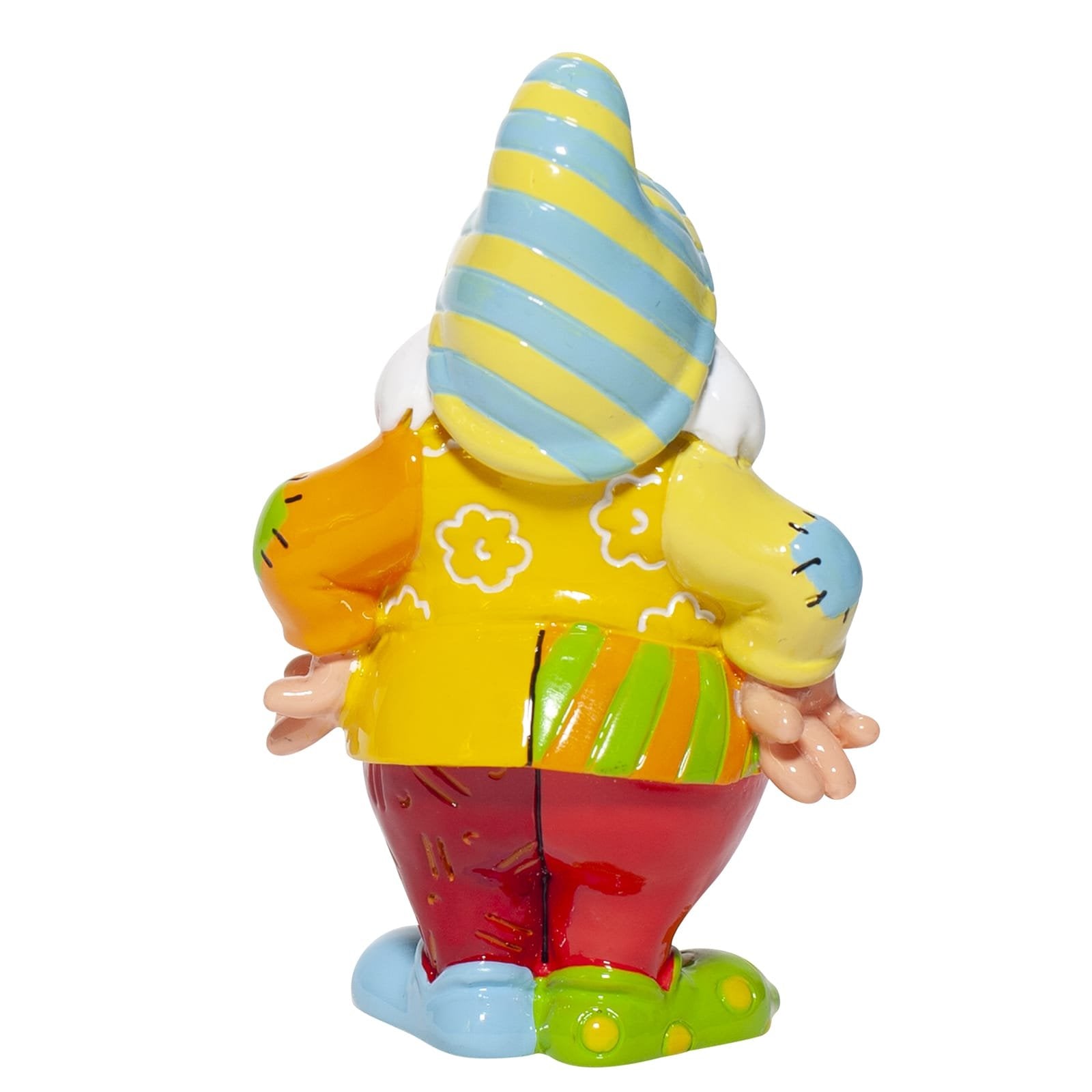 Handgemaakt en handbeschilderd Happy miniatuur van Romero Britto, verpakt in stijlvolle geschenkdoos.