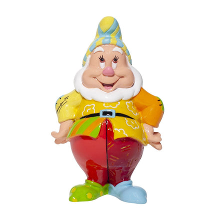 Happy beeldje van Romero Britto – handbeschilderd Disney popart figurine met heldere kleuren, geleverd in merkdoos met venster.