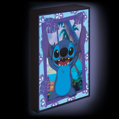 Disney Lilo & Stitch lichtcanvas met ingebouwde LED-verlichting. Officieel Stitch-design, 30x40 cm, perfect als decoratie en cadeau voor fans.
