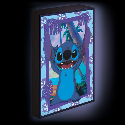 Disney Lilo & Stitch lichtcanvas met ingebouwde LED-verlichting. Officieel Stitch-design, 30x40 cm, perfect als decoratie en cadeau voor fans.