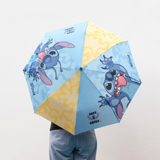 "Stitch ‘Just Chill’ Paraplu – opvouwbare paraplu met duurzaam metalen en PVC-frame"