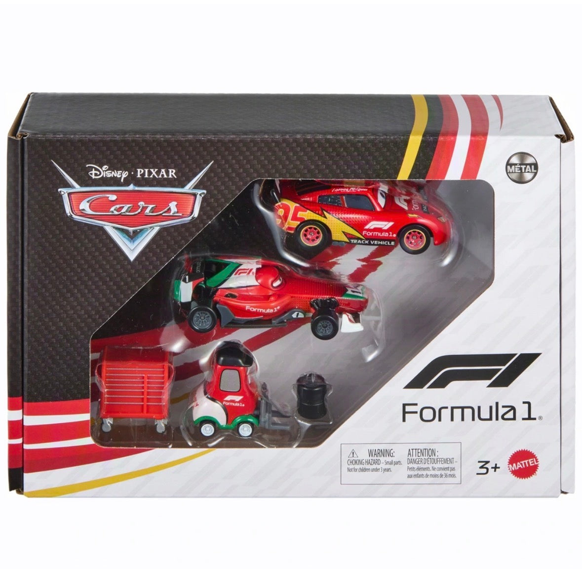 Disney pixar Mattel Cars McQueen Formule 1 Set 3 pack 1:55