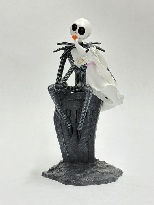 Jack Skellington en Zero lichtgevend beeldje uit Disneyland Parijs met sfeervolle LED-verlichting.