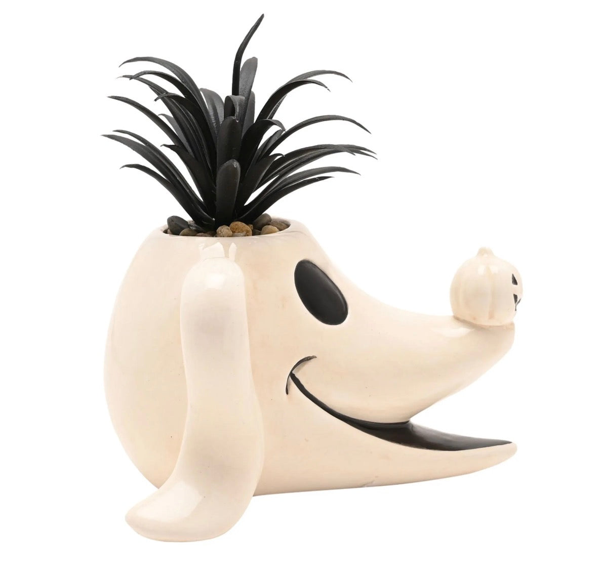 Decoratieve Disney plantenpot met kunstplant van Zero uit The Nightmare Before Christmas.