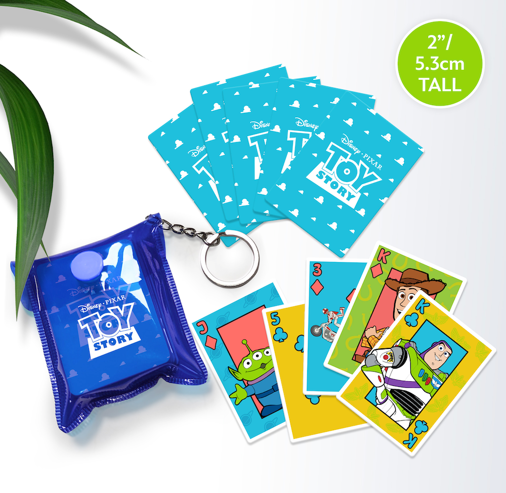 Toy Story sleutelhanger speelkaarten mini kaartspel met Disney Pixar personages compact accessoire