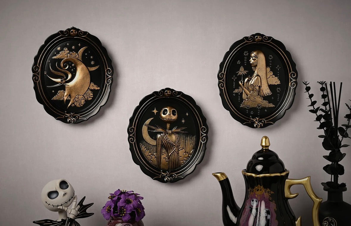 Sally wanddecoratie uit The Nightmare Before Christmas met sterren, wolken en gedetailleerd frame
