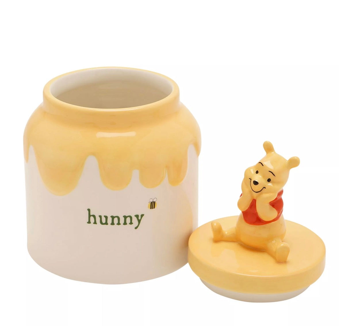 Winnie de Poeh keramische Honey Pot voorraadpot met Pooh-figuurtje op de deksel, charmant en functioneel Disney keukenaccessoire
