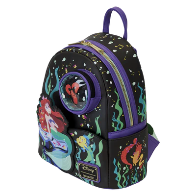 Breng de onderwatermagie van The Little Mermaid overal mee naartoe met de Loungefly Disney The Little Mermaid 35th Anniversary Mini Rugzak, een officieel gelicentieerd Disney-product.