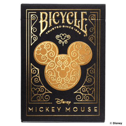 Speelkaarten met warme goudfolie en verborgen Mickey-details.