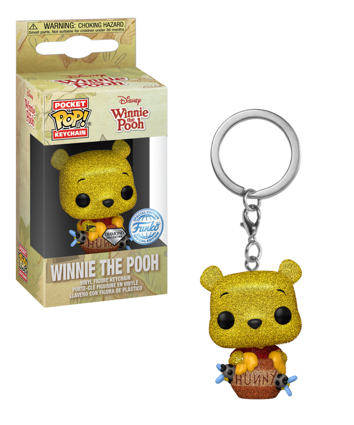 Laat je sleutels stralen met de Winnie de Poeh Pocket Pop sleutelhanger in Diamond-versie - een magische toevoeging aan je collectie!