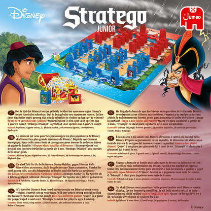 Avontuur en strategie komen samen met Disney Stratego Junior. Kleurrijke Disney-illustraties maken elk potje spannend en leuk voor kinderen vanaf 4 jaar.