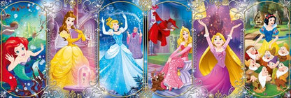 Disney Princess panorama puzzel 1000 stukjes van Clementoni met heldere kleuren en hoge kwaliteit print.