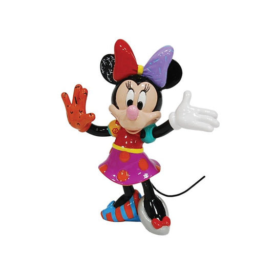 Minnie Mouse beeldje van Romero Britto – handbeschilderde popart miniatuur in vrolijke kleuren, geleverd in geschenkdoos.