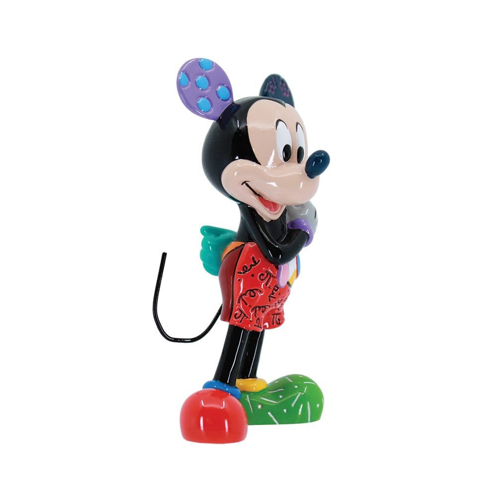 Unieke handbeschilderde Mickey Mouse miniatuur van Romero Britto, gemaakt van gietsteen en verpakt in een stijlvolle Disney giftbox.