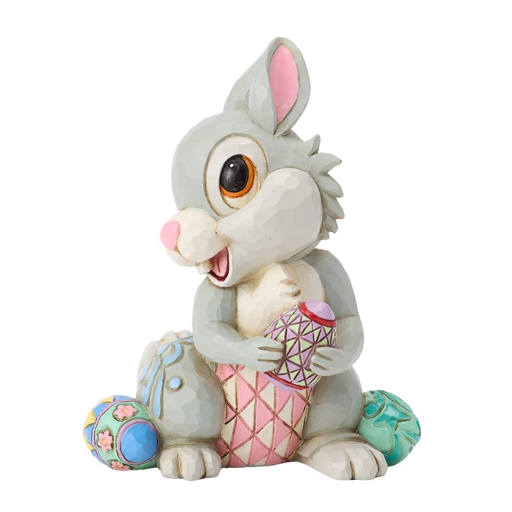 Stampertje uit Bambi met kleurrijke paaseieren in Disney Traditions stijl, ontworpen door Jim Shore.