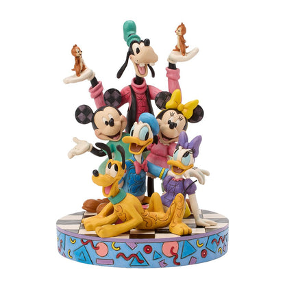 Disney Traditions 90s Retro Mickey & Friends verzamelbeeld van Jim Shore met kleurrijke retro Disney uitstraling
