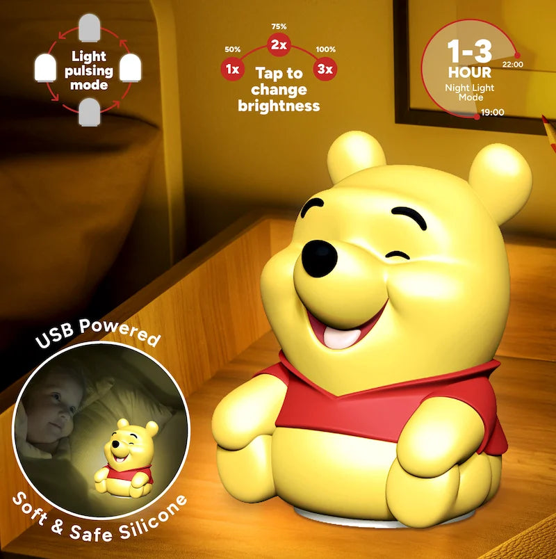 Disney Winnie the Pooh squishy lamp zachte knijpbare nachtlamp met warme sfeerverlichting voor slaapkamer of kinderkamer